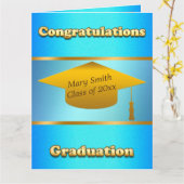 Moderne, einfache Anpassung Gold Blue Sky Karte (Gelbe Blume)