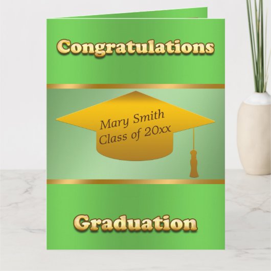 Moderne, einfache Anpassung Gold Green Karte (Vorderseite)