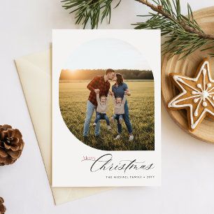 Moderne einfache Arch Frohe Weihnachten Familienfo