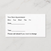 Moderne, einfache Ärzte Personalausweiskarten Terminkarte (Rückseite)