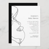 Moderne, einfache Babydusche Einladung (Vorne/Hinten)