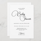 Moderne, einfache Babydusche Einladung (Vorne/Hinten)