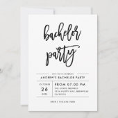 Moderne einfache Bachelor-Script-Party Einladung (Vorderseite)