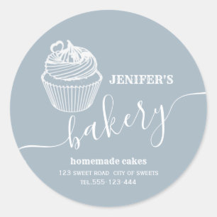 Moderne einfache Bäckerei Selbstgemachte Cupcakes  Runder Aufkleber