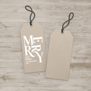 Moderne einfache beige Weihnachten Geschenkanhänger