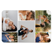 Moderne einfache benutzerdefinierte 6-Foto-Collage Magnet (Horizontal)