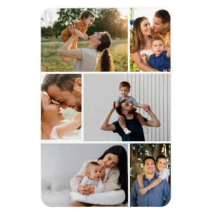 Moderne einfache benutzerdefinierte 6-Foto-Collage Magnet
