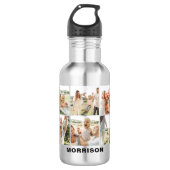 Moderne, einfache, benutzerdefinierte 6-FotoCollag Edelstahlflasche (Vorderseite)