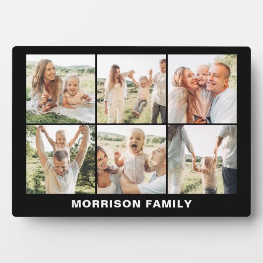Moderne, einfache, benutzerdefinierte 6-FotoCollag Fotoplatte (Vorderseite)