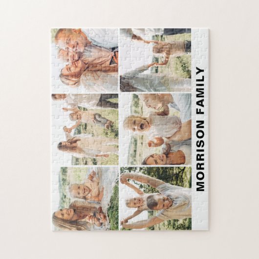 Moderne, einfache, benutzerdefinierte 6-FotoCollag Puzzle (Vertikal)