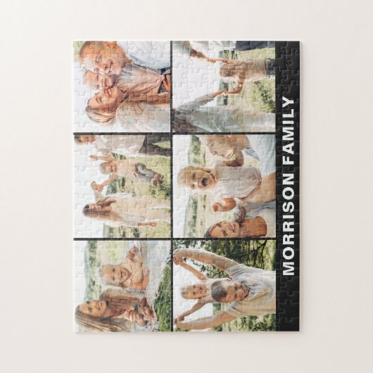 Moderne, einfache, benutzerdefinierte 6-FotoCollag Puzzle (Vertikal)