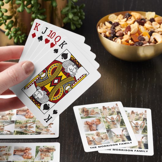 Moderne, einfache, benutzerdefinierte 6-FotoCollag Spielkarten (InSitu)