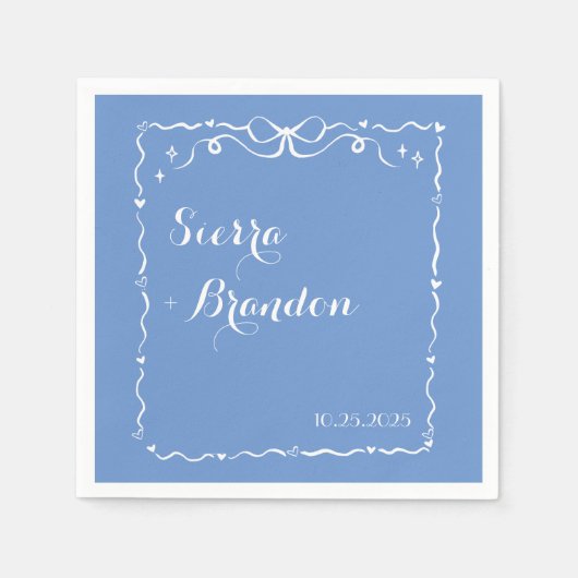 Moderne einfache, benutzerdefinierte Blue Ribbon W Serviette (Vorderseite)