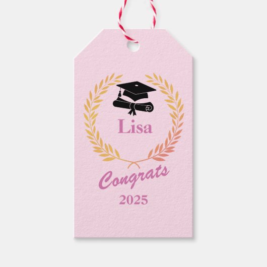 Moderne, einfache, benutzerfreundliche Jahr- und N Geschenkanhänger (Vorderseite)