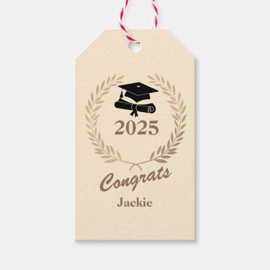 Moderne, einfache, benutzerfreundliche Jahr- und N Geschenkanhänger (Vorderseite)