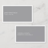 Moderne, einfache Berufliche Cool-Grau-Trendy Visitenkarte (Vorne/Hinten)