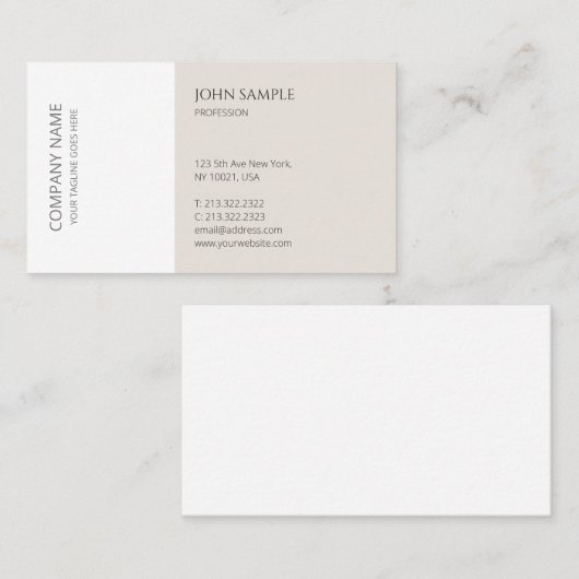 Moderne, einfache Berufliche Elegant-Vorlage Top Visitenkarte (Vorne/Hinten)