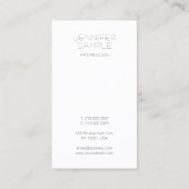 Moderne, einfache Berufliche Elegant-Vorlage Visitenkarte (Rückseite)