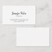 Moderne einfache berufliche elegante weiße visitenkarte (Vorne/Hinten)