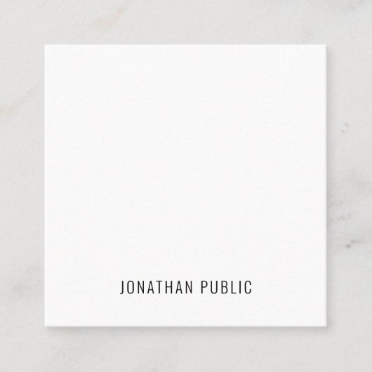 Moderne, einfache Berufliche Stilvorlage Trendy Quadratische Visitenkarte (Vorderseite)