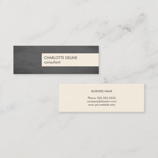 Moderne einfache Beschaffenheits-grauer Mini Visitenkarte (Vorne/Hinten)