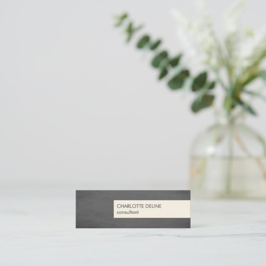 Moderne einfache Beschaffenheits-grauer Mini Visitenkarte (Stehend Vorderseite)