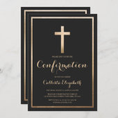 Moderne, einfache Bestätigung für das Schwarze Gol Einladung (Vorne/Hinten)