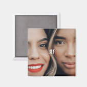 Moderne, einfache BESTE FREUNDIN über Foto Magnet (Vorderseite/Rückseite)