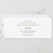 Moderne, einfache Black and Gold Graduation Party Einladung (Rückseite)