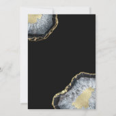 Moderne einfache Black Gold Agate Geode Wedding Einladung (Rückseite)