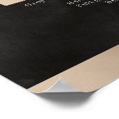 Moderne, einfache Black & Gold Salon Preisliste Poster (Ecke)