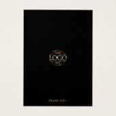 Moderne, einfache Black & Gold Schmuckkarte (Rückseite)