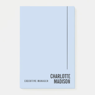Moderne Einfache Blasse Blaue Minimalistische Eige Post-it Klebezettel