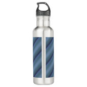 Moderne einfache blaue Marine Farbe Edelstahlflasche (Rückseite)