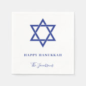 Moderne einfache blaue Star von David Hanukkah Serviette (Vorderseite)
