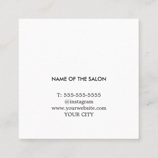 Moderne, einfache blaue Streifen fett Friseurin Quadratische Visitenkarte (Rückseite)