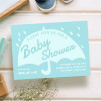Moderne, einfache Blue Regenschirm Rain Baby Dusch