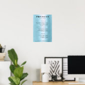 Moderne, einfache Blue Salon-Preisliste Poster (Heimbüro)