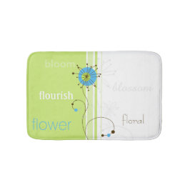 Moderne, einfache Blume Grüne Typografie Badematte