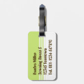 Moderne, einfache Blume Grüne Typografie Gepäckanhänger (Rückseite vertikal)