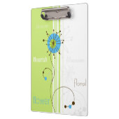 Moderne, einfache Blume Grüne Typografie Klemmbrett (Links)