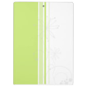 Moderne, einfache Blume Grüne Typografie Klemmbrett (Rückseite)