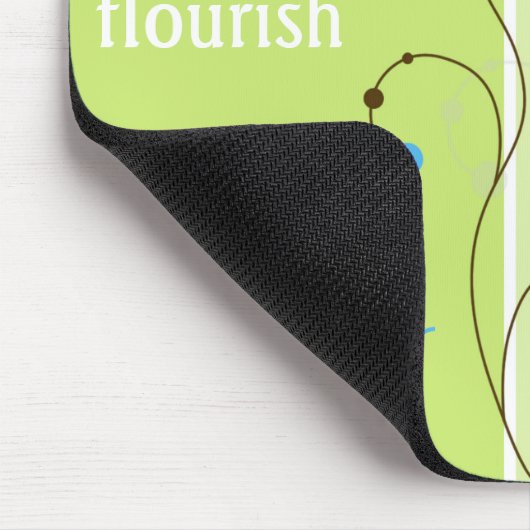 Moderne, einfache Blume Grüne Typografie Mousepad (Ecke)