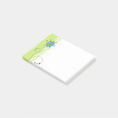 Moderne, einfache Blume Grüne Typografie Post-it Klebezettel (angewinkelt)