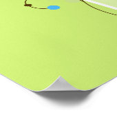 Moderne, einfache Blume Grüne Typografie Poster (Ecke)