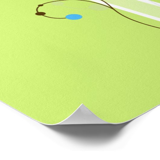 Moderne, einfache Blume Grüne Typografie Poster (Ecke)