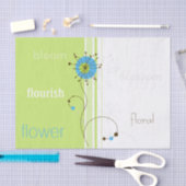 Moderne, einfache Blume Grüne Typografie Seidenpapier (Handwerk)