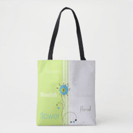 Moderne, einfache Blume Grüne Typografie Tasche