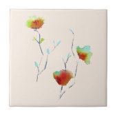 Moderne, einfache Blume Herbst Kunst Fliese (Vorderseite)