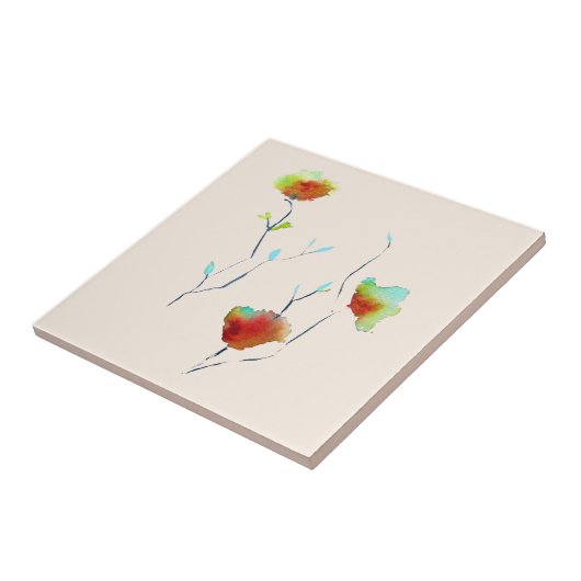 Moderne, einfache Blume Herbst Kunst Fliese (Seite)